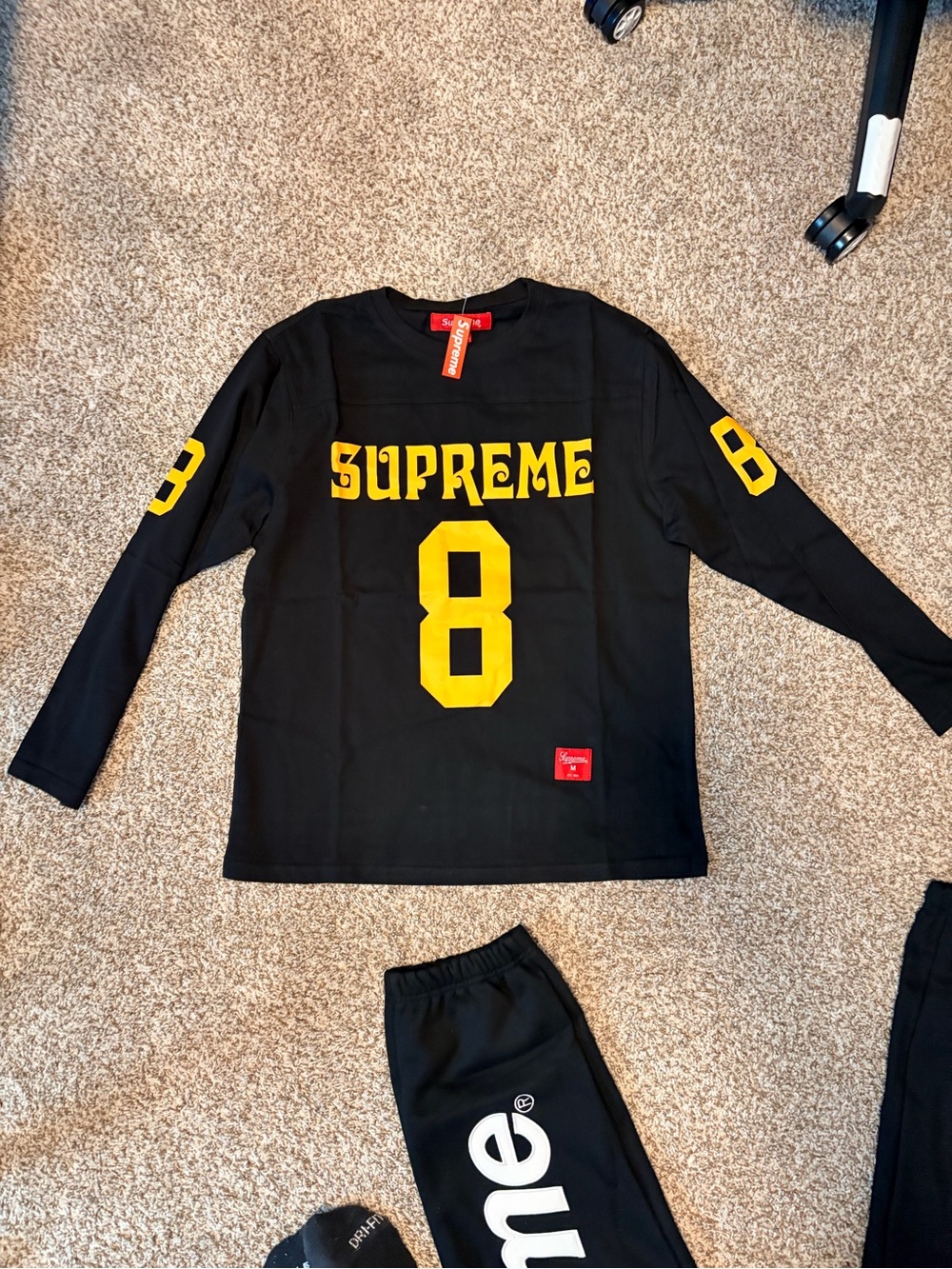 Supreme Black and Yellow Number 8 Kids Pajama Set